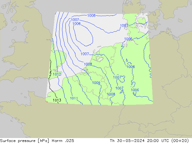 Pressione al suolo Harm .025 gio 30.05.2024 20 UTC