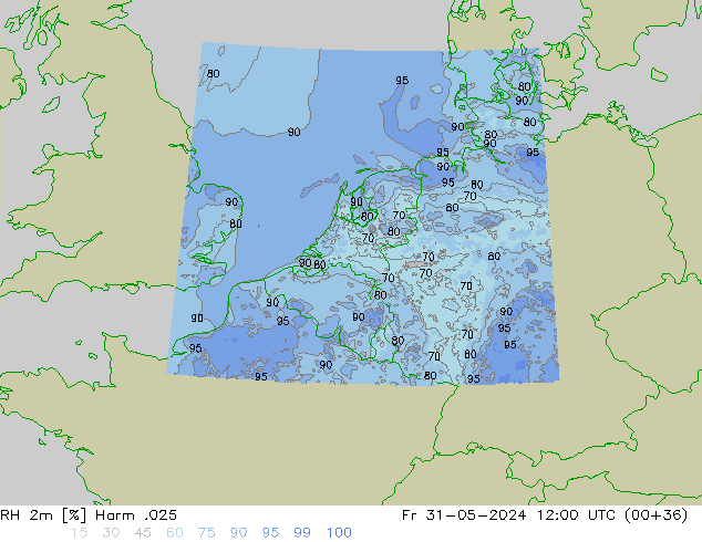 RH 2m Harm .025 Fr 31.05.2024 12 UTC