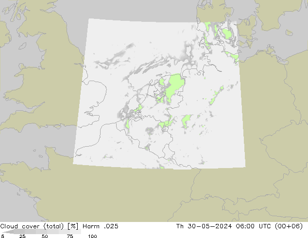 Nubes (total) Harm .025 jue 30.05.2024 06 UTC