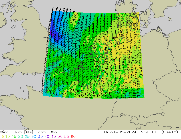 Wind 100m Harm .025 Th 30.05.2024 12 UTC