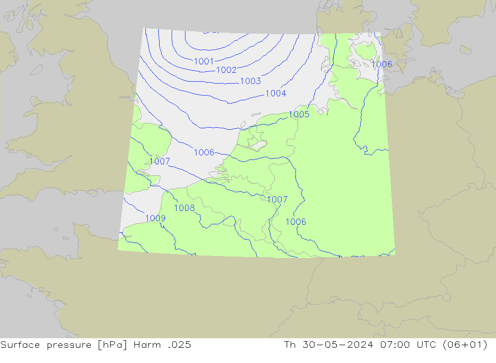 Luchtdruk (Grond) Harm .025 do 30.05.2024 07 UTC