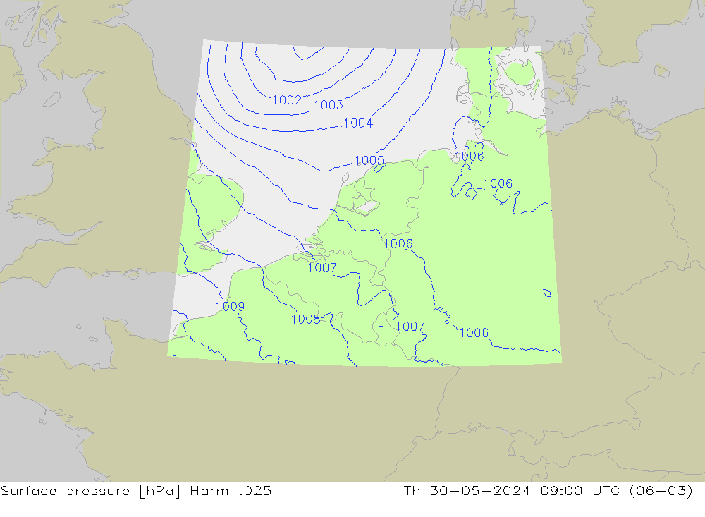 Pressione al suolo Harm .025 gio 30.05.2024 09 UTC