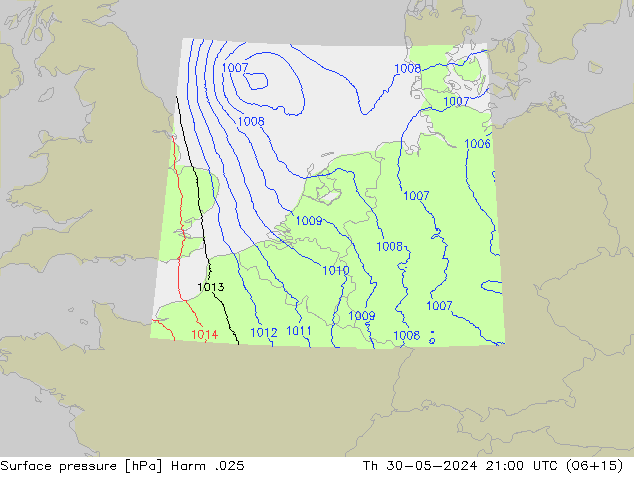 Atmosférický tlak Harm .025 Čt 30.05.2024 21 UTC