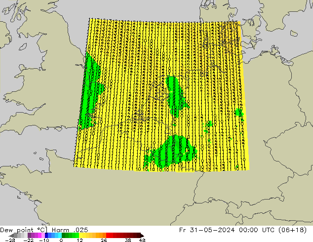 Dew point Harm .025 Fr 31.05.2024 00 UTC