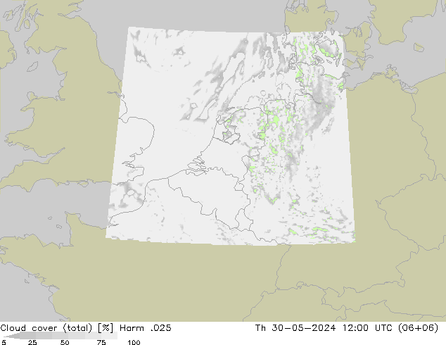 Wolken (gesamt) Harm .025 Do 30.05.2024 12 UTC