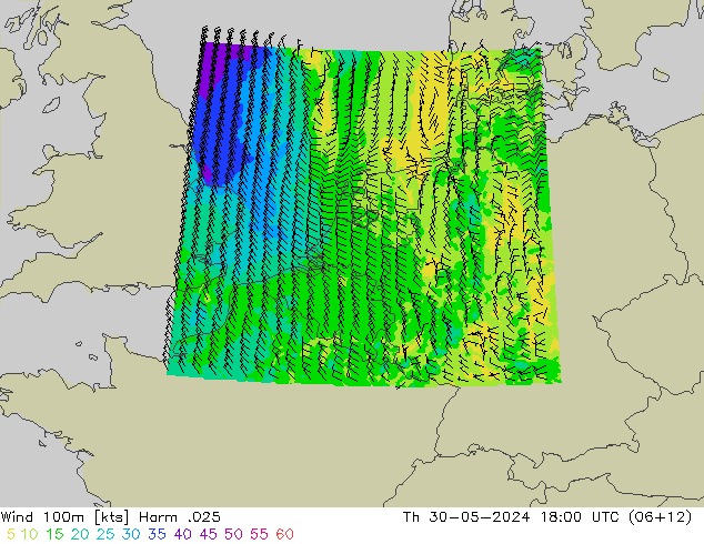 Wind 100m Harm .025 Th 30.05.2024 18 UTC