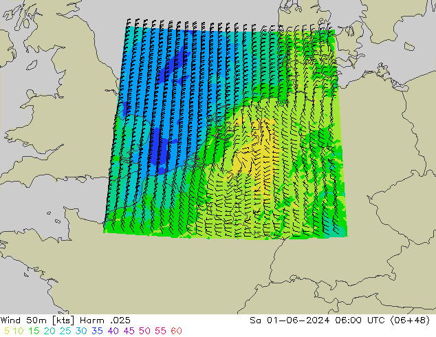 Wind 50m Harm .025 Sa 01.06.2024 06 UTC