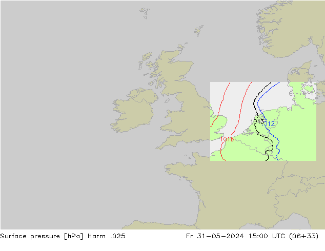 Pressione al suolo Harm .025 ven 31.05.2024 15 UTC