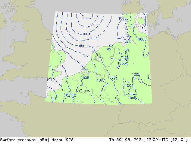 Atmosférický tlak Harm .025 Čt 30.05.2024 13 UTC