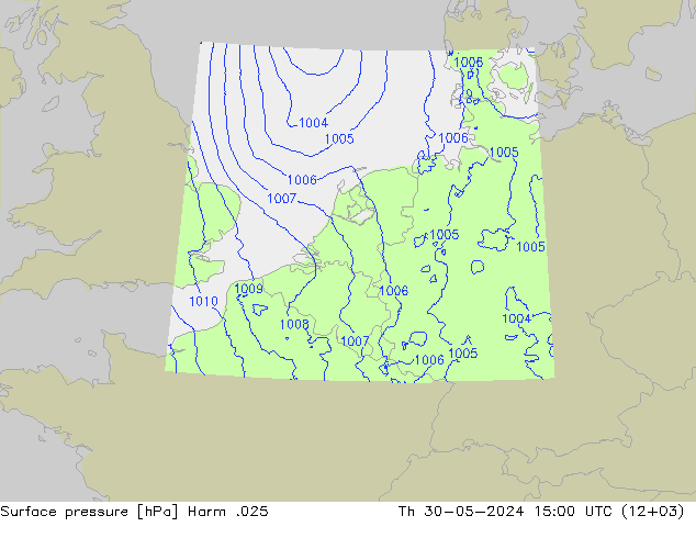 Atmosférický tlak Harm .025 Čt 30.05.2024 15 UTC