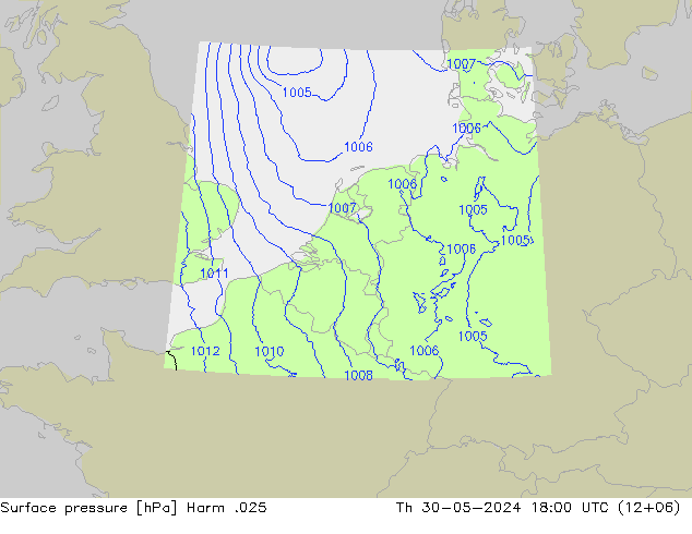 Surface pressure Harm .025 Th 30.05.2024 18 UTC