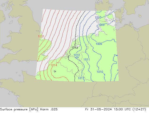 Luchtdruk (Grond) Harm .025 vr 31.05.2024 15 UTC