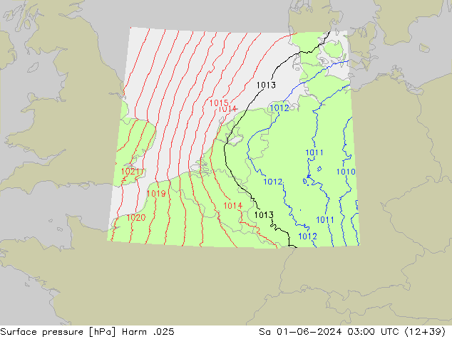 приземное давление Harm .025 сб 01.06.2024 03 UTC