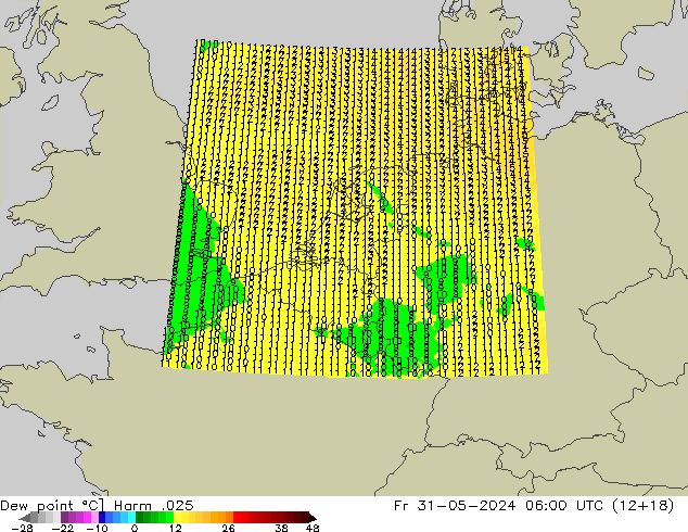 Dew point Harm .025 Fr 31.05.2024 06 UTC