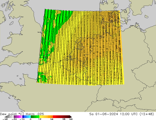 Ponto de orvalho Harm .025 Sáb 01.06.2024 12 UTC