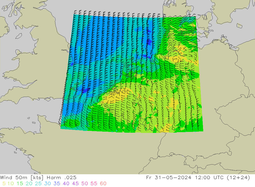 Wind 50 m Harm .025 vr 31.05.2024 12 UTC