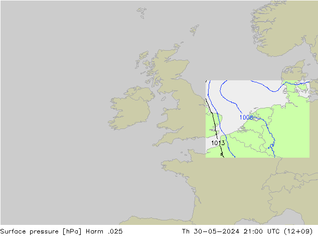 Surface pressure Harm .025 Th 30.05.2024 21 UTC