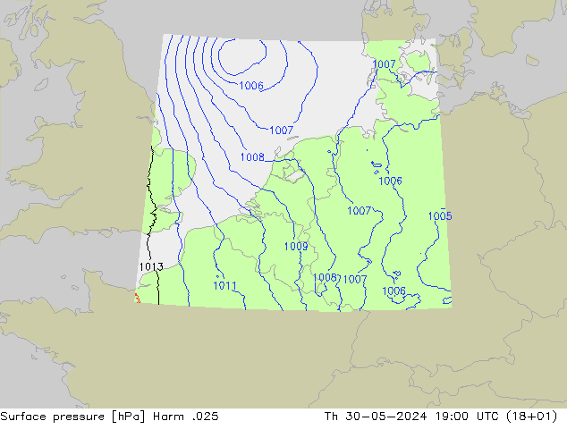 Surface pressure Harm .025 Th 30.05.2024 19 UTC