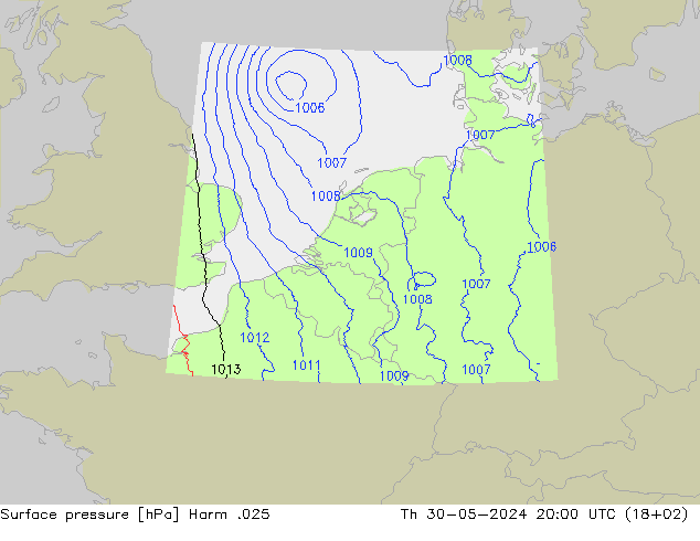 Atmosférický tlak Harm .025 Čt 30.05.2024 20 UTC