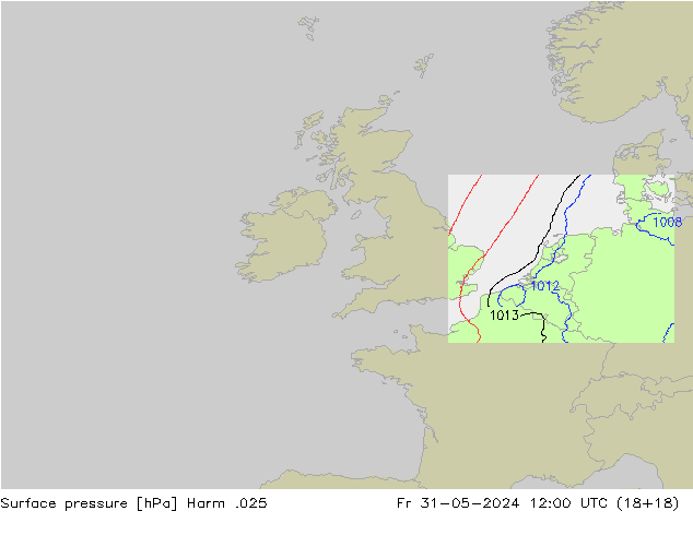 Atmosférický tlak Harm .025 Pá 31.05.2024 12 UTC