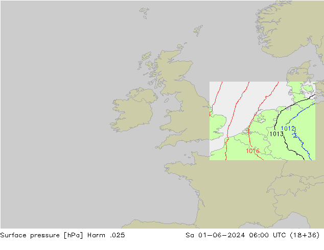 Atmosférický tlak Harm .025 So 01.06.2024 06 UTC