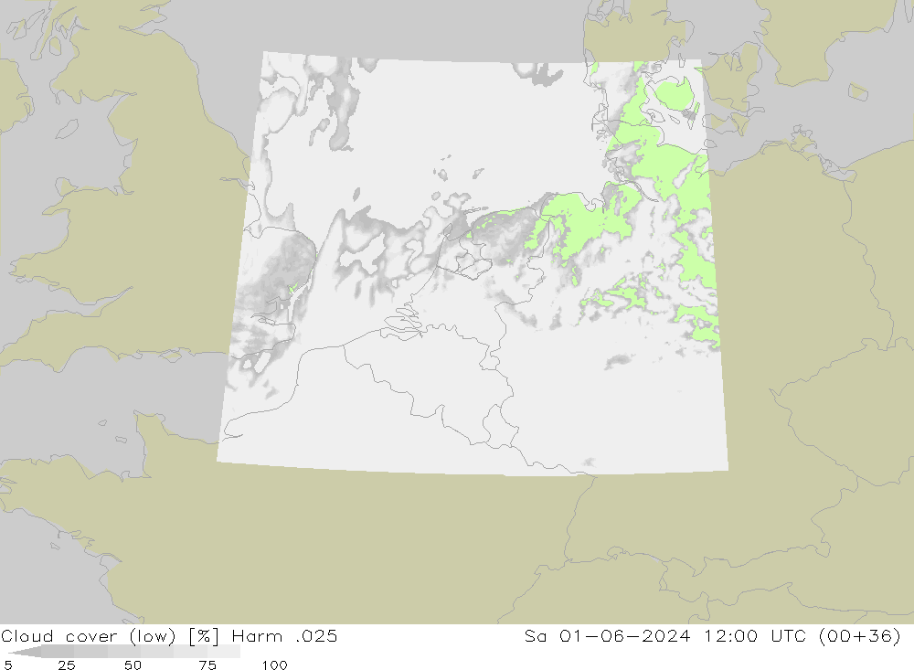 Bewolking (Laag) Harm .025 za 01.06.2024 12 UTC