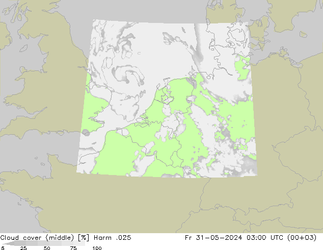 oblačnosti uprostřed Harm .025 Pá 31.05.2024 03 UTC