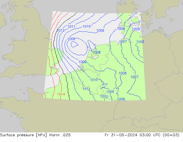 Atmosférický tlak Harm .025 Pá 31.05.2024 03 UTC