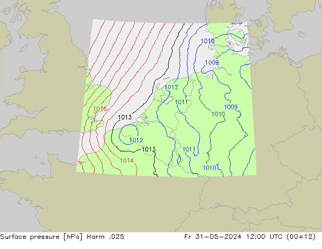 Luchtdruk (Grond) Harm .025 vr 31.05.2024 12 UTC