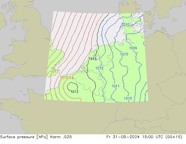 Pressione al suolo Harm .025 ven 31.05.2024 15 UTC