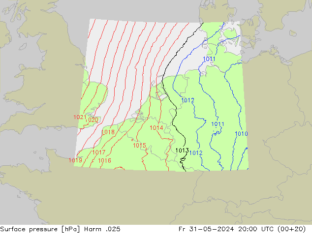 Atmosférický tlak Harm .025 Pá 31.05.2024 20 UTC