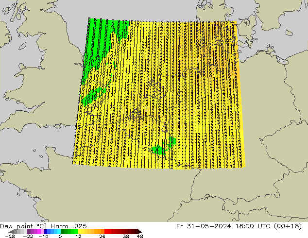 Dew point Harm .025 Fr 31.05.2024 18 UTC