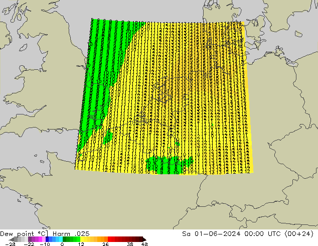 Dew point Harm .025 Sa 01.06.2024 00 UTC