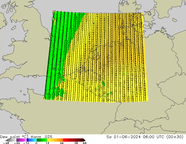 Dew point Harm .025 Sa 01.06.2024 06 UTC