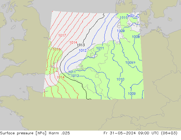 приземное давление Harm .025 пт 31.05.2024 09 UTC