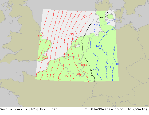 приземное давление Harm .025 сб 01.06.2024 00 UTC