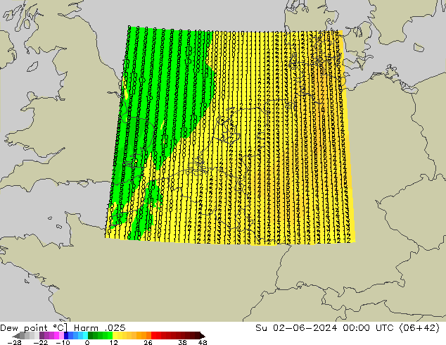 Dew point Harm .025 Su 02.06.2024 00 UTC