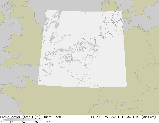 Wolken (gesamt) Harm .025 Fr 31.05.2024 12 UTC