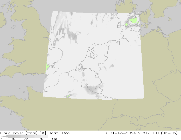 Nuages (total) Harm .025 ven 31.05.2024 21 UTC