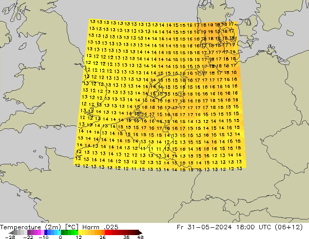 карта температуры Harm .025 пт 31.05.2024 18 UTC