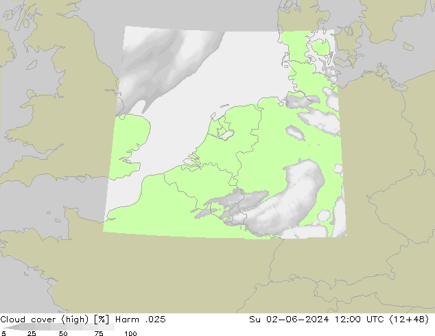 Cloud cover (high) Harm .025 Su 02.06.2024 12 UTC