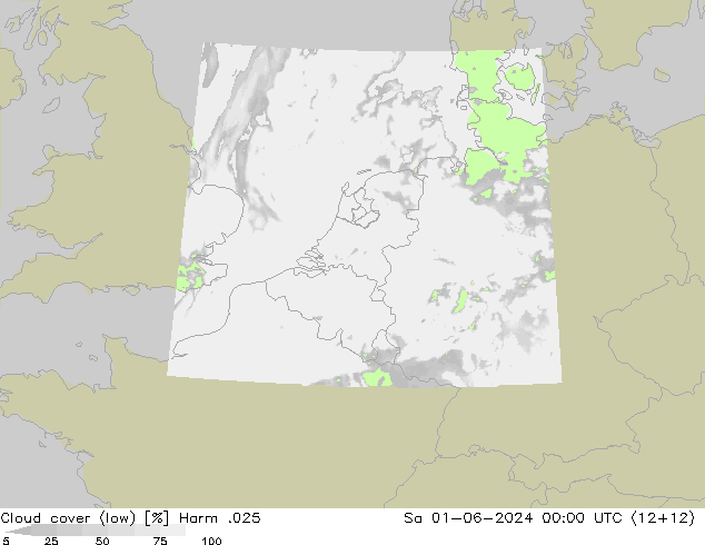 zachmurzenie (niskie) Harm .025 so. 01.06.2024 00 UTC