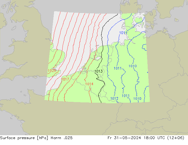 приземное давление Harm .025 пт 31.05.2024 18 UTC