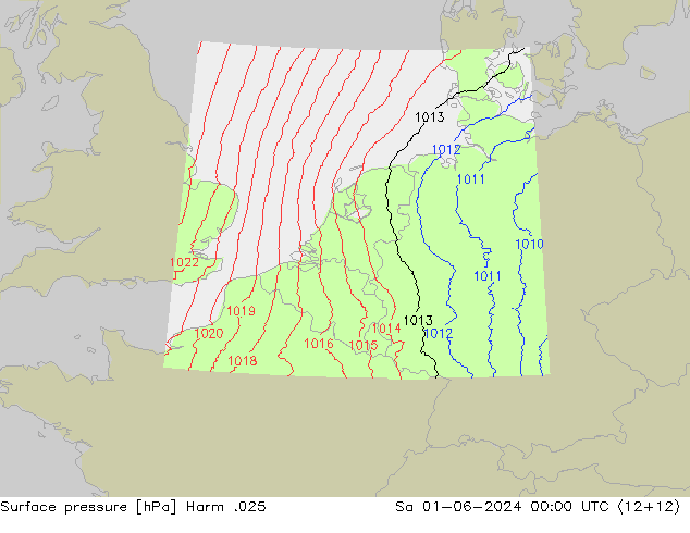 Surface pressure Harm .025 Sa 01.06.2024 00 UTC