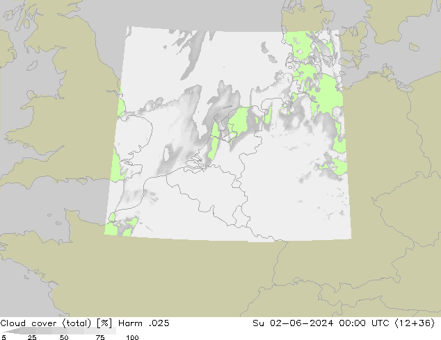 Bewolking (Totaal) Harm .025 zo 02.06.2024 00 UTC