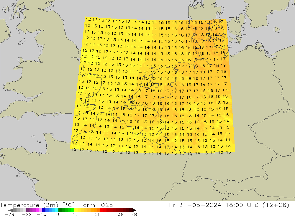 карта температуры Harm .025 пт 31.05.2024 18 UTC
