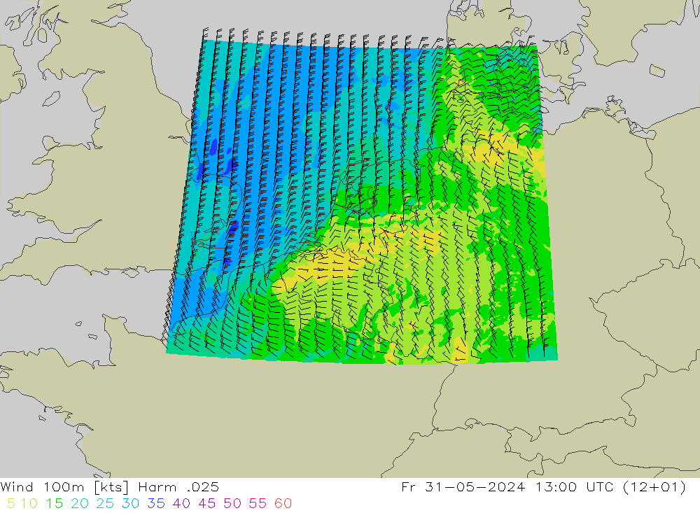 Wind 100m Harm .025 vr 31.05.2024 13 UTC