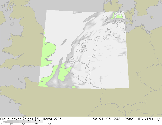 Cloud cover (high) Harm .025 Sa 01.06.2024 05 UTC