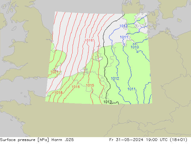 Atmosférický tlak Harm .025 Pá 31.05.2024 19 UTC