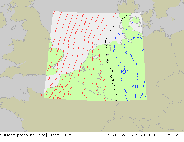 Atmosférický tlak Harm .025 Pá 31.05.2024 21 UTC